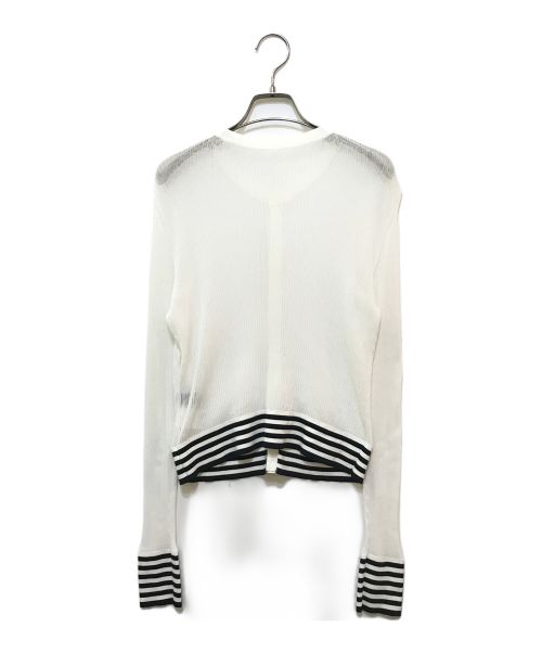 CABAN（キャバン）CABAN (キャバン) コットンナイロンリブ シアークルーネックカーディガン ホワイト サイズ:FREEの古着・服飾アイテム