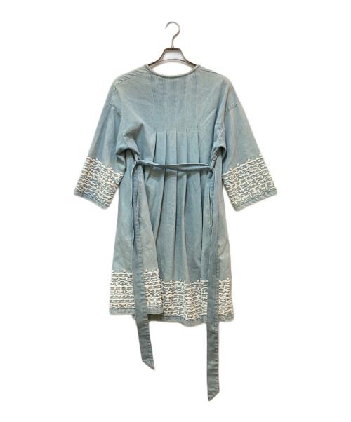 ne quittez pas（ヌキテパ）ne quittez pas (ヌキテパ) 刺繍デニムガウンコート インディゴ サイズ:-の古着・服飾アイテム