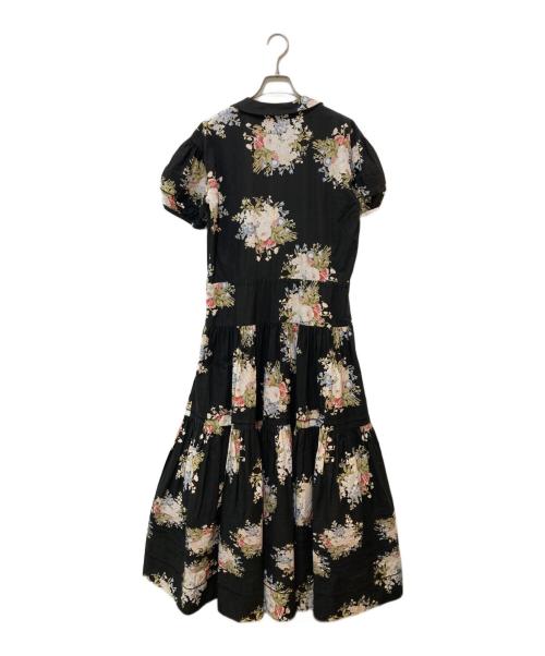 INGEBORG（インゲボルグ）INGEBORG (インゲボルグ) 花柄シャツワンピース ブラック サイズ:FREEの古着・服飾アイテム