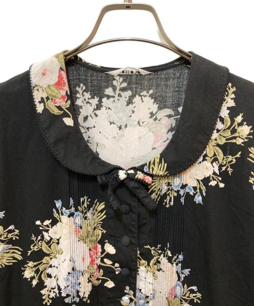 INGEBORG（インゲボルグ）INGEBORG (インゲボルグ) 花柄シャツワンピース ブラック サイズ:FREEの古着・服飾アイテム
