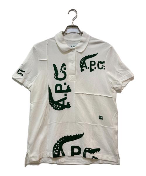 A.P.C.（アーペーセー）A.P.C. (アーペーセー) LACOSTE (ラコステ) ポロシャツ ホワイト サイズ:Mの古着・服飾アイテム