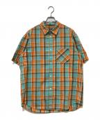 OLD STUSSYオールドステューシー）の古着「チェックS/Sシャツ」｜オレンジ×グリーン