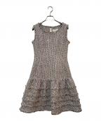 Reneルネ）の古着「ツイードノースリーブワンピース」｜ピンク