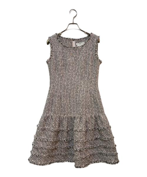 Rene（ルネ）Rene (ルネ) ツイードノースリーブワンピース ピンク サイズ:36の古着・服飾アイテム