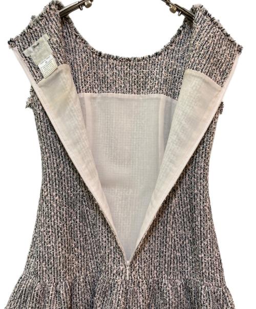 Rene（ルネ）Rene (ルネ) ツイードノースリーブワンピース ピンク サイズ:36の古着・服飾アイテム