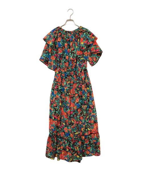 MUVEIL（ミュベール）MUVEIL (ミュベール) フラワープリントワンピース　MA211FA004 ブラック×レッド サイズ:Mの古着・服飾アイテム