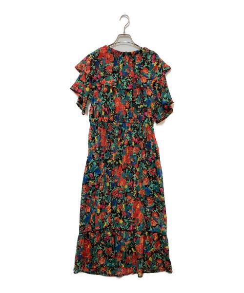 MUVEIL（ミュベール）MUVEIL (ミュベール) フラワープリントワンピース　MA211FA004 ブラック×レッド サイズ:Mの古着・服飾アイテム