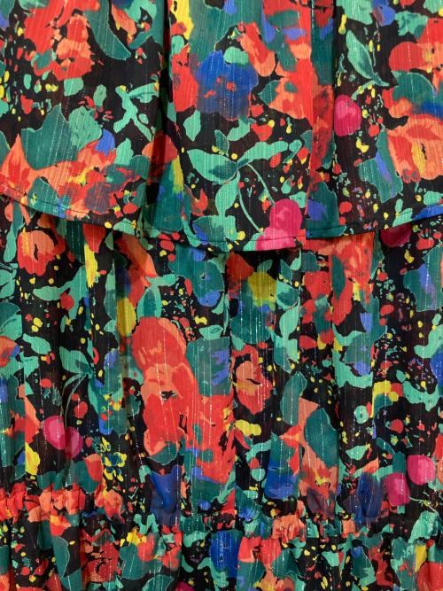 MUVEIL（ミュベール）MUVEIL (ミュベール) フラワープリントワンピース　MA211FA004 ブラック×レッド サイズ:Mの古着・服飾アイテム