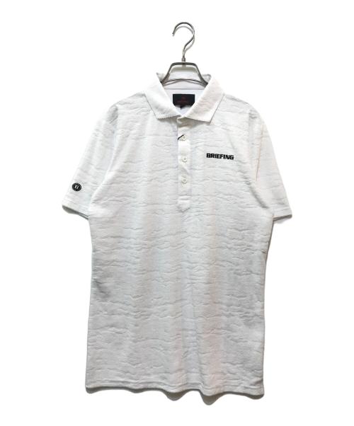 BRIEFING（ブリーフィング）BRIEFING (ブリーフィング) コットンポリエステルカモフラージュパイルS/Sポロ ホワイト サイズ:L 未使用品の古着・服飾アイテム