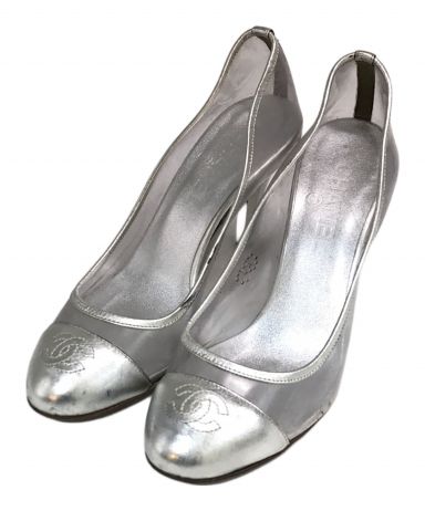 中古・古着通販】CHANEL (シャネル) ヒールパンプス シルバー サイズ