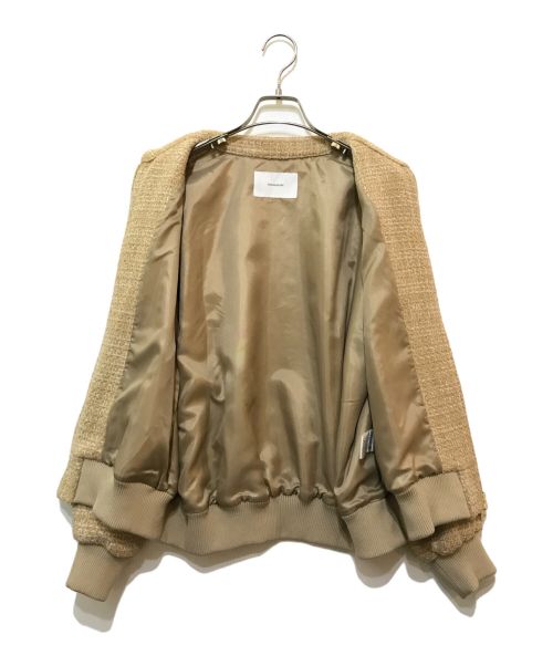 FRAMeWORK（フレームワーク）FRAMeWORK (フレームワーク) GIOLICAツィードブルゾン ベージュ サイズ:38の古着・服飾アイテム