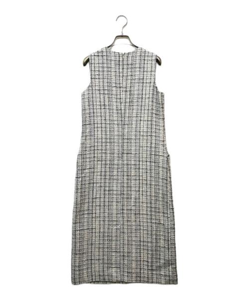 theory luxe（セオリーリュクス）theory luxe (セオリーリュクス) Crevon Inger ツイード ノースリーブワンピース　03-3105503 ホワイト サイズ:36の古着・服飾アイテム