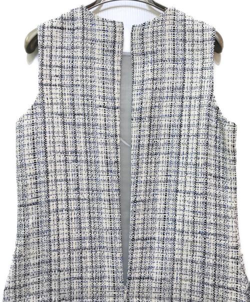 theory luxe（セオリーリュクス）theory luxe (セオリーリュクス) Crevon Inger ツイード ノースリーブワンピース　03-3105503 ホワイト サイズ:36の古着・服飾アイテム