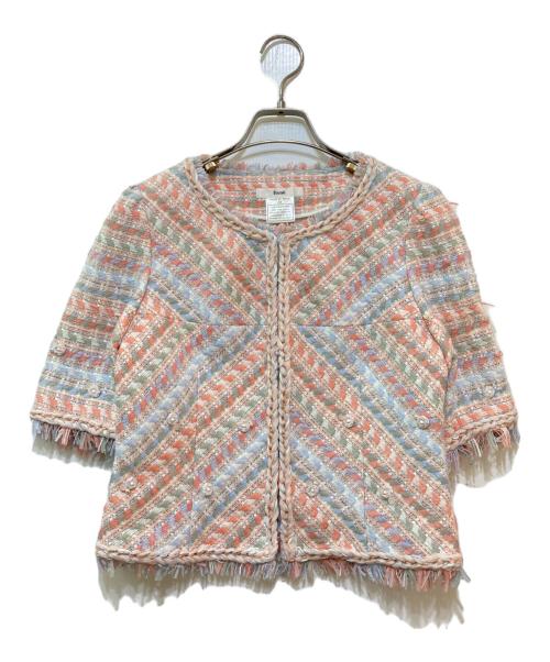 Rene（ルネ）Rene (ルネ) S/Sツイードジャケット　6823160 ピンク サイズ:36の古着・服飾アイテム