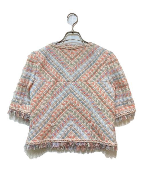 Rene（ルネ）Rene (ルネ) S/Sツイードジャケット　6823160 ピンク サイズ:36の古着・服飾アイテム