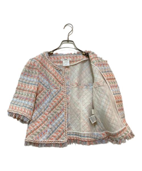 Rene（ルネ）Rene (ルネ) S/Sツイードジャケット　6823160 ピンク サイズ:36の古着・服飾アイテム