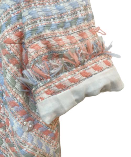 Rene（ルネ）Rene (ルネ) S/Sツイードジャケット　6823160 ピンク サイズ:36の古着・服飾アイテム