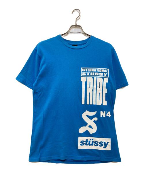 OLD STUSSY（オールドステューシー）OLD STUSSY (オールドステューシー) プリントTシャツ ブルー サイズ:Lの古着・服飾アイテム