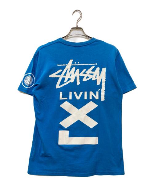 OLD STUSSY（オールドステューシー）OLD STUSSY (オールドステューシー) プリントTシャツ ブルー サイズ:Lの古着・服飾アイテム