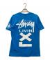 OLD STUSSY (オールドステューシー) プリントTシャツ ブルー サイズ:L：5000円