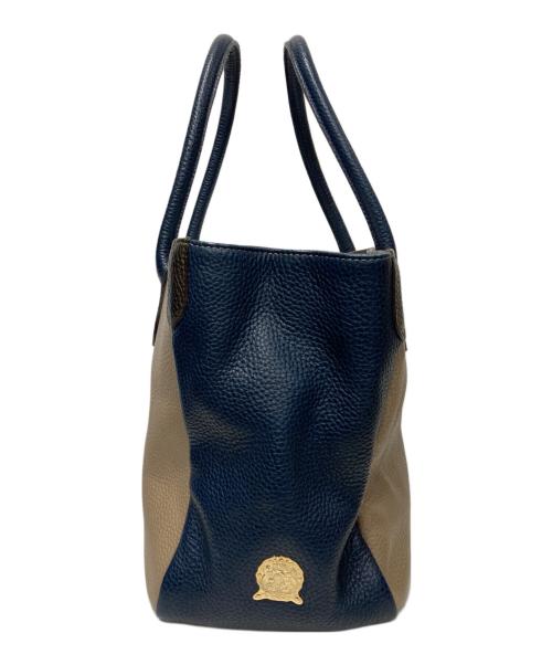 A.D.M.J.（エーディーエムジェイ）A.D.M.J. (エーディーエムジェイ) バイカラーハンドバッグ ベージュの古着・服飾アイテム