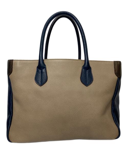 A.D.M.J.（エーディーエムジェイ）A.D.M.J. (エーディーエムジェイ) バイカラーハンドバッグ ベージュの古着・服飾アイテム