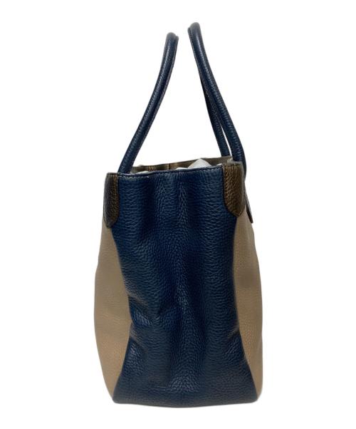 A.D.M.J.（エーディーエムジェイ）A.D.M.J. (エーディーエムジェイ) バイカラーハンドバッグ ベージュの古着・服飾アイテム