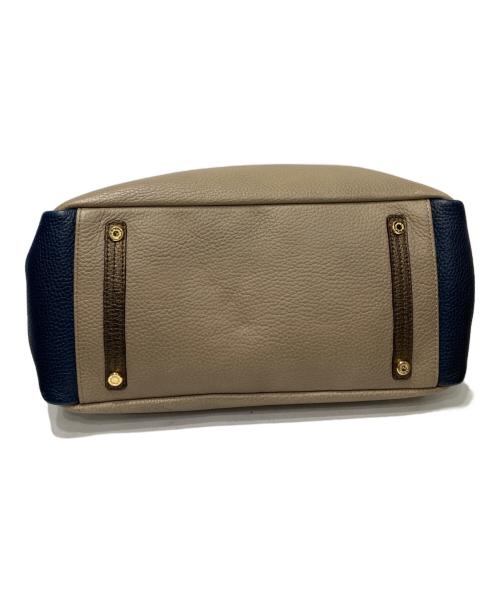A.D.M.J.（エーディーエムジェイ）A.D.M.J. (エーディーエムジェイ) バイカラーハンドバッグ ベージュの古着・服飾アイテム