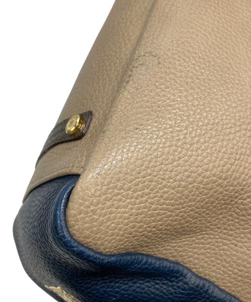 A.D.M.J.（エーディーエムジェイ）A.D.M.J. (エーディーエムジェイ) バイカラーハンドバッグ ベージュの古着・服飾アイテム