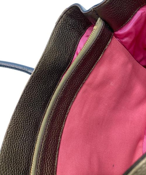 A.D.M.J.（エーディーエムジェイ）A.D.M.J. (エーディーエムジェイ) バイカラーハンドバッグ ベージュの古着・服飾アイテム