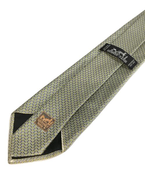 HERMES（エルメス）HERMES (エルメス) ネクタイ グレー×イエロー サイズ:表記なしの古着・服飾アイテム