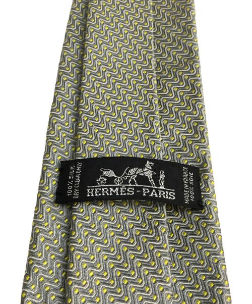HERMES（エルメス）HERMES (エルメス) ネクタイ グレー×イエロー サイズ:表記なしの古着・服飾アイテム