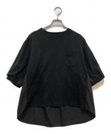 sacai（サカイ）の古着「Cotton Poplin x Cotton Jersey　24-07311 T-Shirt」｜ブラック