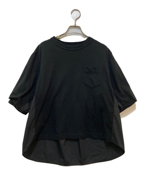 sacai（サカイ）sacai (サカイ) Cotton Poplin x Cotton Jersey　24-07311 T-Shirt ブラック サイズ:3の古着・服飾アイテム