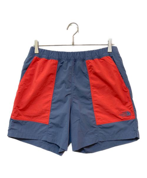 THE NORTH FACE（ザ ノース フェイス）THE NORTH FACE (ザ ノース フェイス) ナイロンハーフパンツ レッド×ブルー サイズ:Lの古着・服飾アイテム