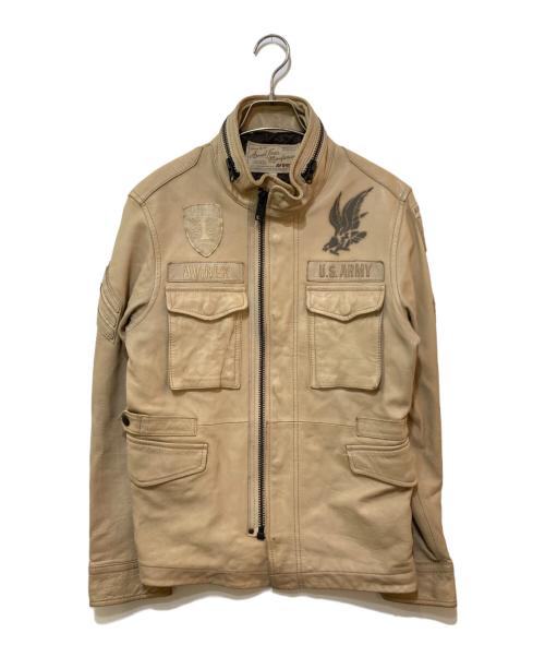 AVIREX（アヴィレックス）AVIREX (アヴィレックス) レザージャケット ベージュ サイズ:Mの古着・服飾アイテム