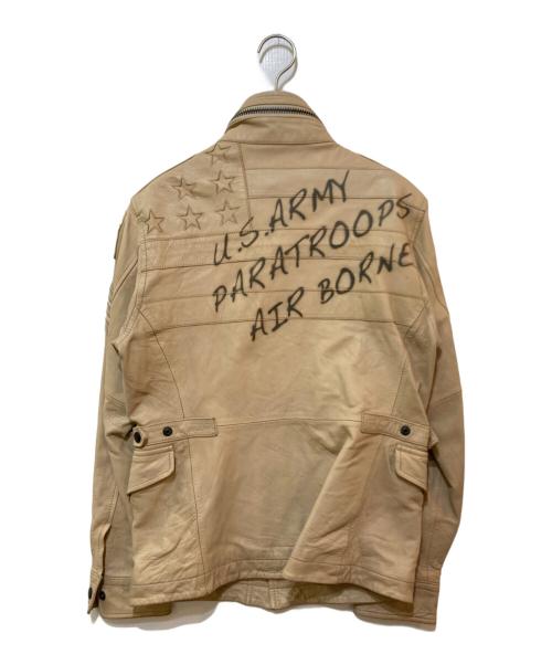 AVIREX（アヴィレックス）AVIREX (アヴィレックス) レザージャケット ベージュ サイズ:Mの古着・服飾アイテム