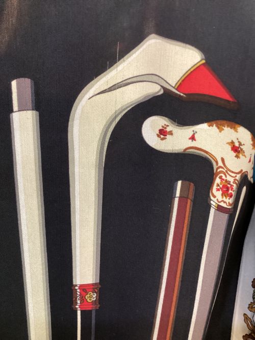 HERMES（エルメス）HERMES (エルメス) スカーフ柄ロングカーディガン ネイビー サイズ:38の古着・服飾アイテム