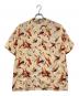 CALEE（キャリー）の古着「ALLOVER FEATHER PATTERN S/S SHIRT」｜アイボリー