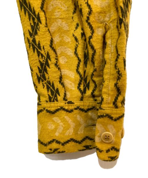 CALEE（キャリー）CALEE (キャリー) ORIGINAL NATIVE PATTERN L/S SH イエロー サイズ:MEDIUMの古着・服飾アイテム