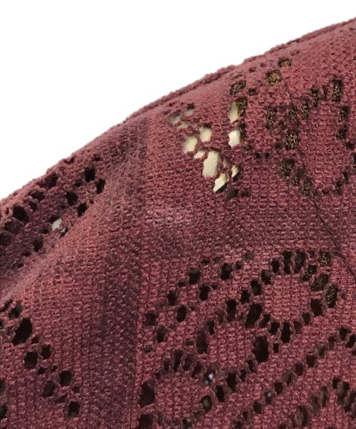 SASQUATCHfabrix.（サスクワッチファブリックス）SASQUATCHfabrix. (サスクワッチファブリックス) VELVET LACE SMOCK レッド サイズ:Lの古着・服飾アイテム