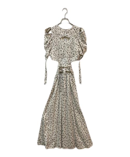 Snidel（スナイデル）Snidel (スナイデル) スイッチングデコルテオープンワンピ ベージュの古着・服飾アイテム