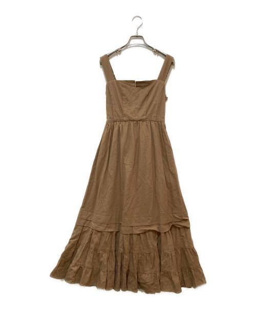 HER LIP TO（ハーリップトゥ）Her lip to (ハーリップトゥ) ノースリーブワンピース ブラウン サイズ:Sの古着・服飾アイテム