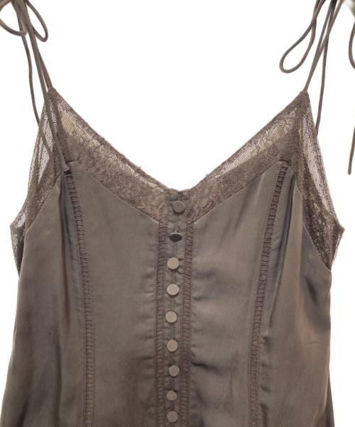 HER LIP TO（ハーリップトゥ）Her lip to (ハーリップトゥ) Lace-Trimmed Satin Cami Dress ブラウン サイズ:Ｓの古着・服飾アイテム