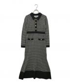 HER LIP TOハーリップトゥ）の古着「Buckingham Houndstooth Knit Dress」｜ブラック