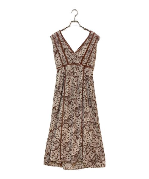 HER LIP TO（ハーリップトゥ）HER LIP TO (ハーリップトゥ) レーストリムフローラルドレス花柄ワンピース ブラウン サイズ:Sの古着・服飾アイテム