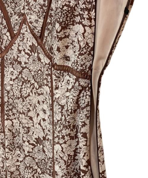 HER LIP TO（ハーリップトゥ）HER LIP TO (ハーリップトゥ) レーストリムフローラルドレス花柄ワンピース ブラウン サイズ:Sの古着・服飾アイテム