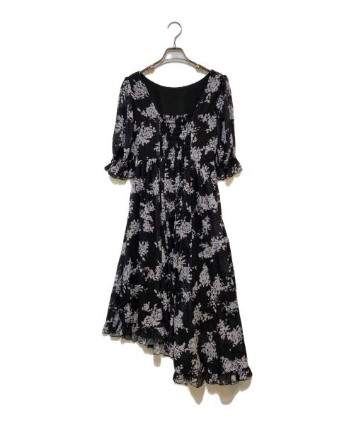 HER LIP TO（ハーリップトゥ）HER LIP TO (ハーリップトゥ) Asymmetrical Floral Dress ブラック サイズ:Sの古着・服飾アイテム