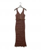 HER LIP TOハーリップトゥ）の古着「Shell Button Mix Color Knit Dress」｜ブラウン