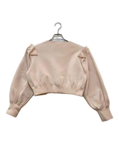 CELFORD（セルフォード）CELFORD (セルフォード) パール付きニットブルゾン ピンク サイズ:36の古着・服飾アイテム